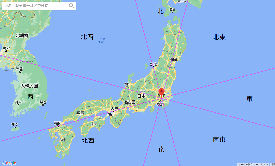 日本地図　方位
