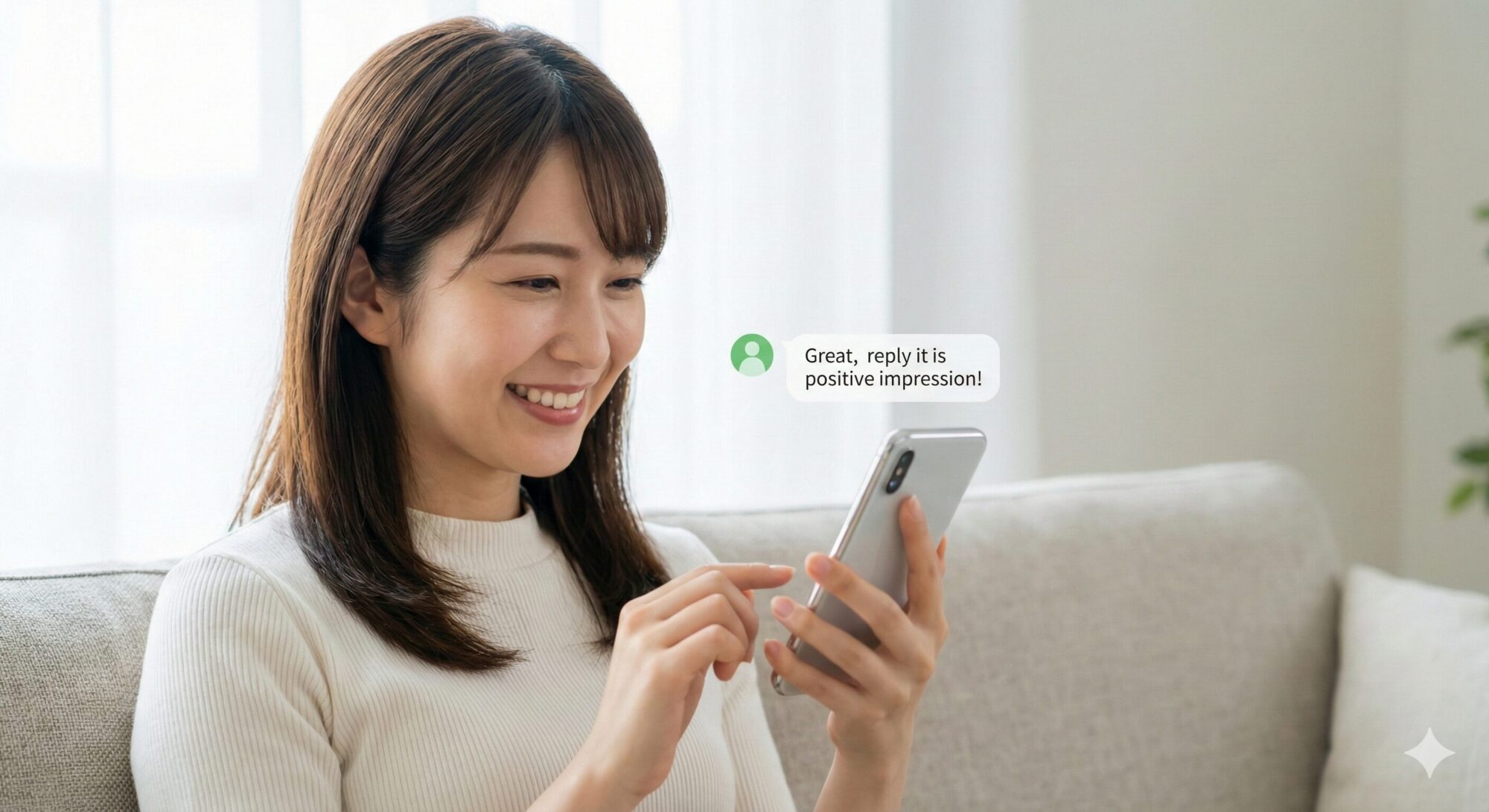 ビジネスネーム作成を依頼し、メールでやり取りをするお客様のイメージ