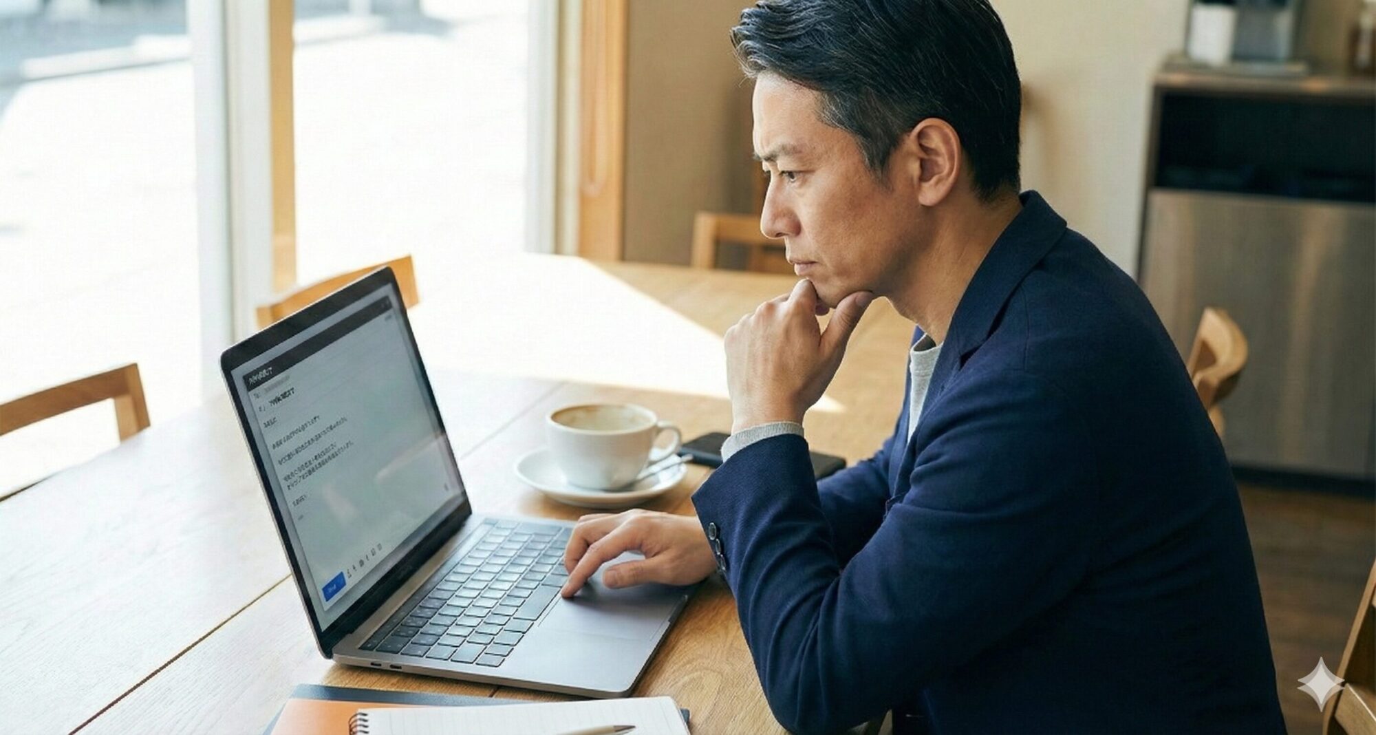 ビジネスネーム作成を依頼し、メールでやり取りをするお客様のイメージ