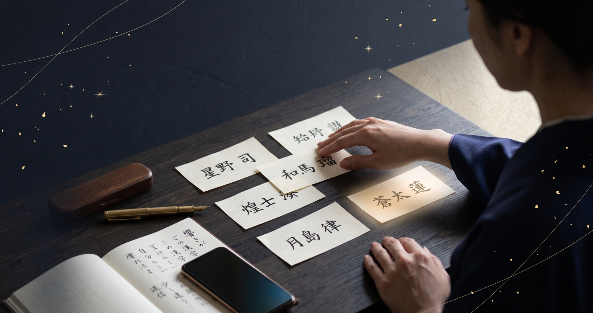 メールでやり取りしながらビジネスネームの候補を比較し、自分に合う名前を選んでいく様子